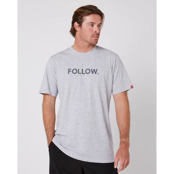 Follow Logo Tee Grey Heather