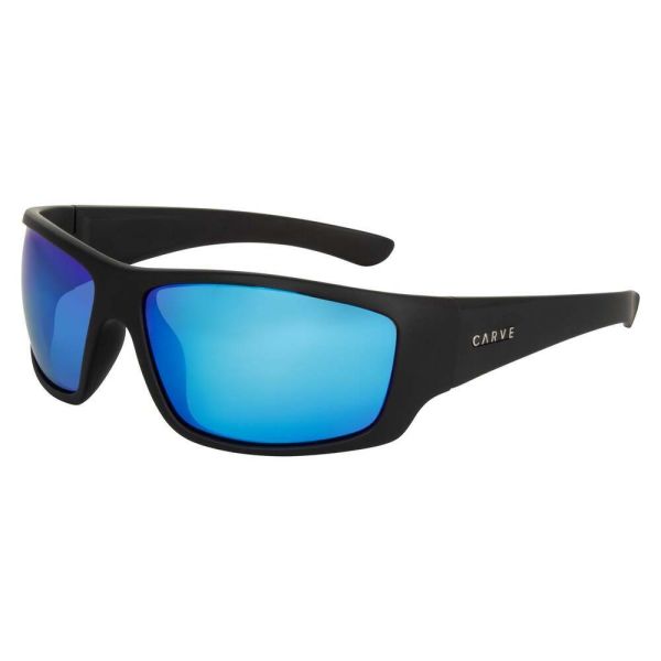 Carve Moray Sunglasses Matt Black Grey Blue Iridium