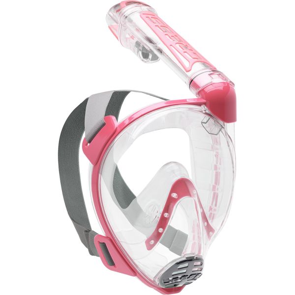 Cressi Duke Dry Full Face Snorkelling Mask Clear Pink S-M