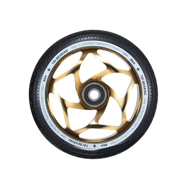 Envy Tri-Bearing Wheel 120mm x30mm Gold/Black