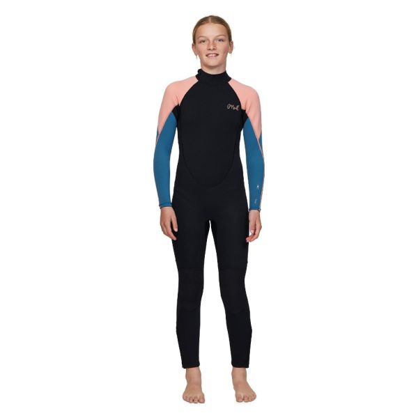 ONeill Girls Reactor 2 Back Zip 3/2 Steamer Peach