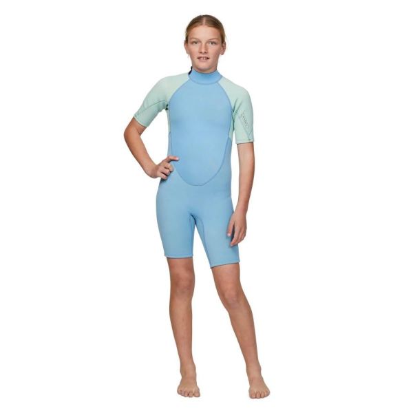 ONeill Girls Reactor 2 Short Sleeve Springsuit Sky Blue