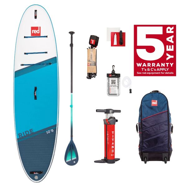 Red Paddle Co Ride 10ft8in SUP Cruiser Tough Paddle 2023 Blue