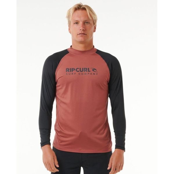 Rip Curl Shock UPF Long Sleeve Rash Shirt Apple Butter