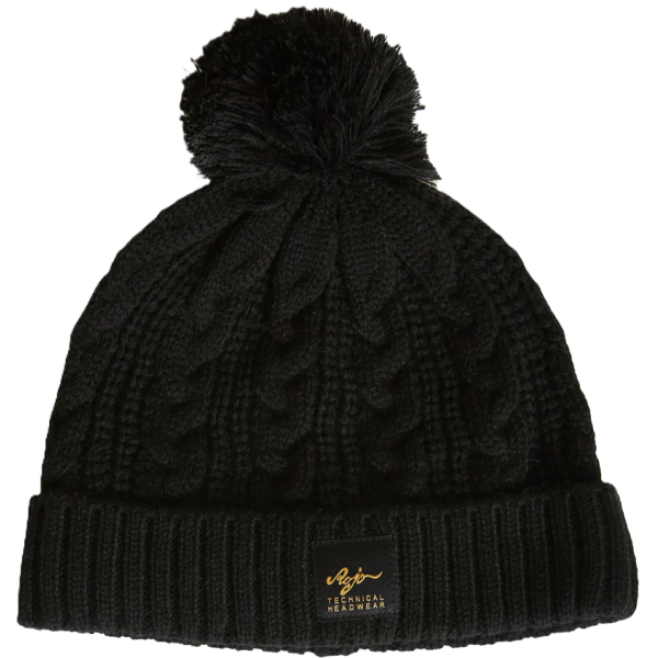 Rojo Turn Up Cable Beanie True Black