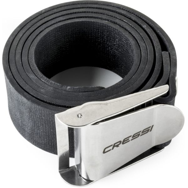 Cressi Rubber Weight Belt Stainless Steel Buckle Black 1.4m