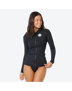 Rip Curl Premium Surf Zip Thru LS U Rash Vest Black