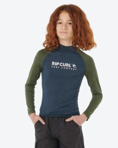 Rip Curl Shock UPF L/S-Boy Rash Vest Dark Olive